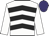 White & black chevrons, white sleeves, purple cap