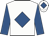 White, royal blue diamond, sleeves and diamond on cap
