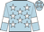 Light blue, white stars, armlets and stars on cap