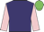 Purple, pink sleeves, green cap
