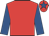 Red, royal blue sleeves, red cap, royal blue star