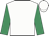 White, emerald green sleeves, white cap