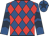 Royal blue & red diamonds, royal blue sleeves, dark blue chevrons, royal blue cap, dark blue star