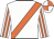 White, orange sash, striped sleeves, quartered cap