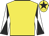 Yellow, white and black diabolo on sleeves, yellow cap, black star