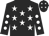 Black, white stars, black sleeves, white spots