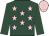 Dark green, pink stars, dark green sleeves, pink cap