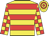 Yellow, red hoops, checked sleeves