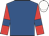 Royal blue, red sleeves, royal blue armlets, white cap