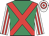 Emerald green, red cross belts, white and red striped sleeves, white and red hooped cap