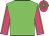 Green, rose arms, green seams, rose cap, green hoops