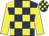 Dark blue and yellow check, yellow sleeves