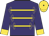 Purple, gold braid, gold cuffs, gold cap with black button,