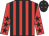 Red body, black striped, red arms, black stars, black cap, red stars