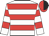 White, red hoops, red and black halved cap