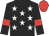 Black, white stars, black sleeves, red armlets, red cap