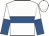 white, royal blue hoop, white and royal blue halved sleeves