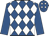 royal blue, white diamonds, royal blue sleeves
