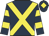 Dark blue, yellow cross belts, hooped sleeves and diamond on cap
