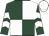 Dark green and white (quartered), chevrons on sleeves, white cap