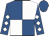 Royal blue and white quartered, diamonds on sleeves, royal blue cap