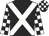 Black, white cross belts, checked sleeves and cap