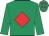 Emerald green, red diamond, red diamonds on cap