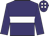 Purple, white hoop, purple cap, white spots