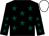 Black, dark green stars, white cap,