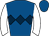 Royal blue, dark blue triple diamond, white sleeves