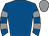 Royal blue, grey hooped sleeves, grey cap