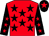 Red, black stars, black sleeves, red stars, black cap, red star
