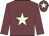 Garnet body, beige star, garnet arms, garnet cap, beige star