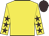 Yellow body, yellow arms, brown stars, brown cap