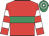 Red, emerald green hoop, red & white hooped sleeves, emerald green & white hooped cap