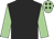 Black, light green sleeves, light green cap, black diamonds
