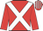 Red, white cross sashes, striped cap