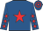 Royal blue, red star & stars on sleeves, hooped cap