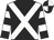Black, white cross belts, hooped sleeves, quartered cap