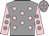 Grey, pink spots, pink sleeves, grey spots