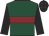 Dark green, maroon hoop, black sleeves, black cap, maroon stars