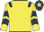 Yellow, dark blue epaulets, chevrons on sleeves, dark blue cap, yellow star