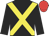 black, yellow cross belts, red cap