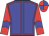 Big-blue body, red seams, red arms, big-blue chevron, red cap, big-blue quartered