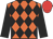 Orange, black diamonds, black arms, red cap