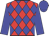 Red body, big-blue diamonds, big-blue arms, big-blue cap