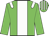 green, white stripe, white epaulettes, striped cap