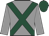 Grey body, dark green cross belts, dark green cap