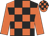 Black & orange check, orange sleeves, orange & black check cap