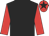 Black body, red arms, red cap, black star